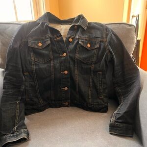 Gap 1969 Denim Jacket Dark Wash Classic Button Front Size Large- Women’s